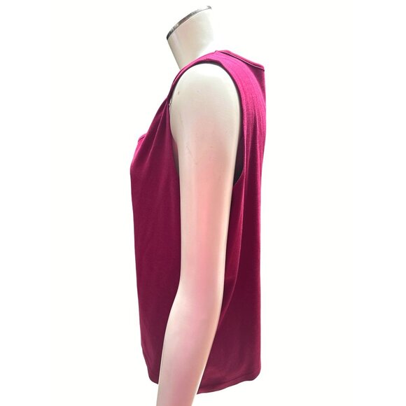Collection by Cherokee XL Burgundy Dressy Sleeveless V Neck Tank Top Cami - Picture 4 of 8
